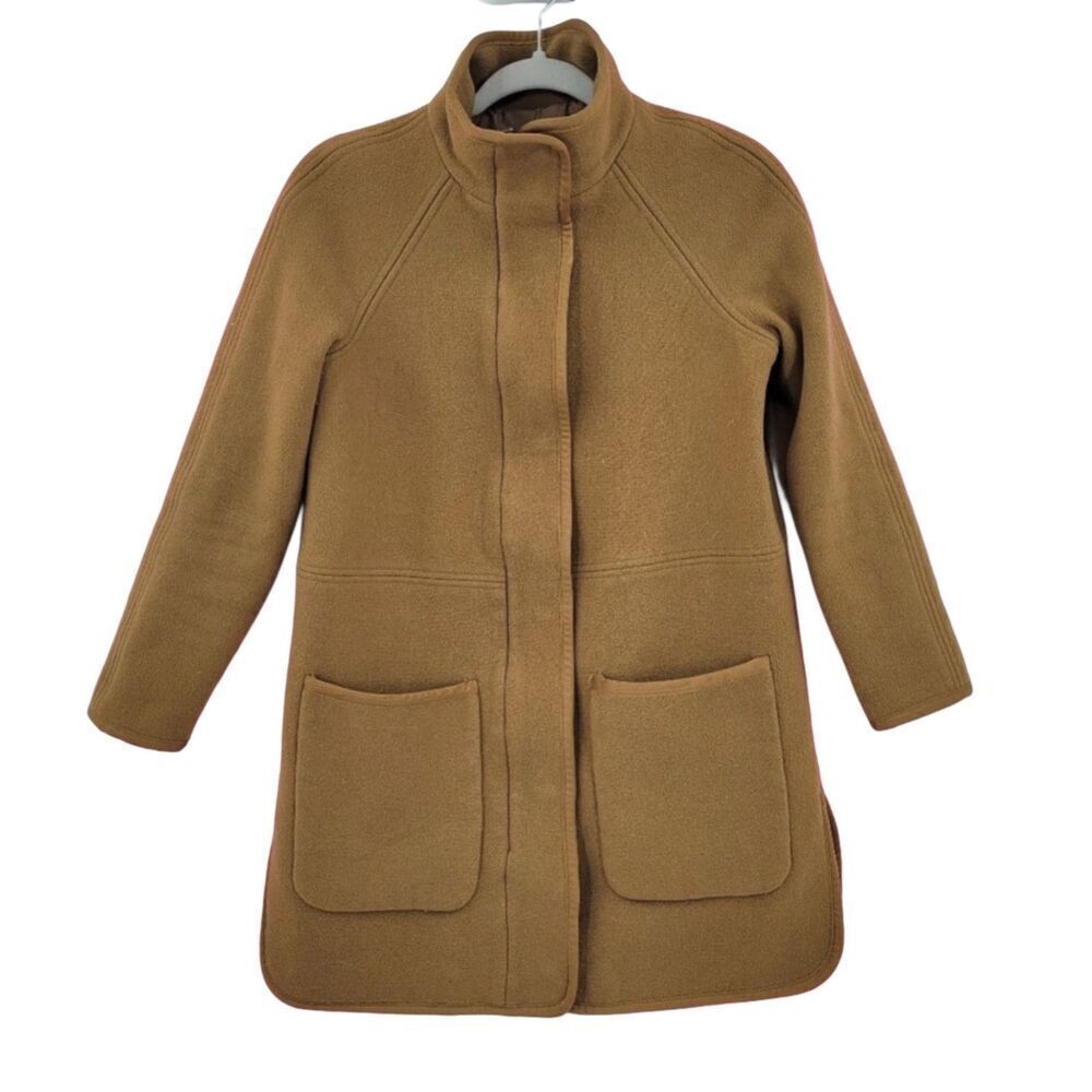 Madewell Womens Brown Estate Cacoon Wool Long Sleeve Zip Up Coat XXS - Picture 5 of 13